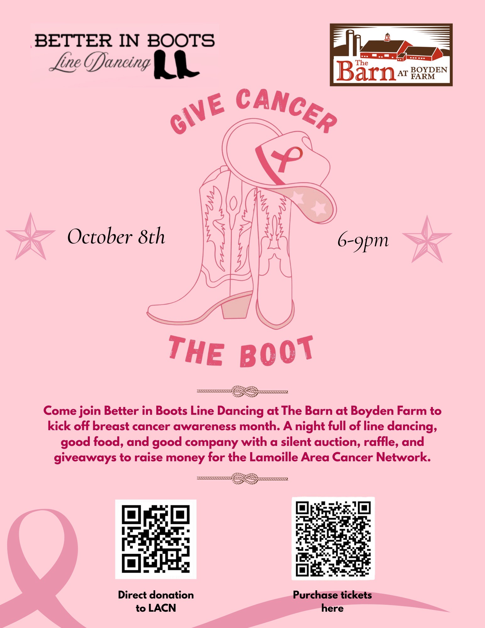 Better in Boots Breast Cancer Awareness poster